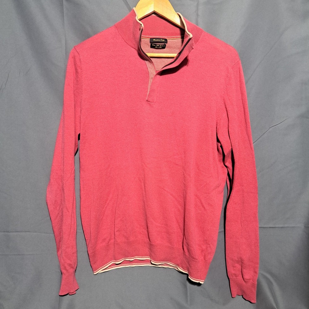 Massimo Dutti Cotton Silk Cashmere 1/4 Zip Pink Long Sleeve Small/Medium READ‎